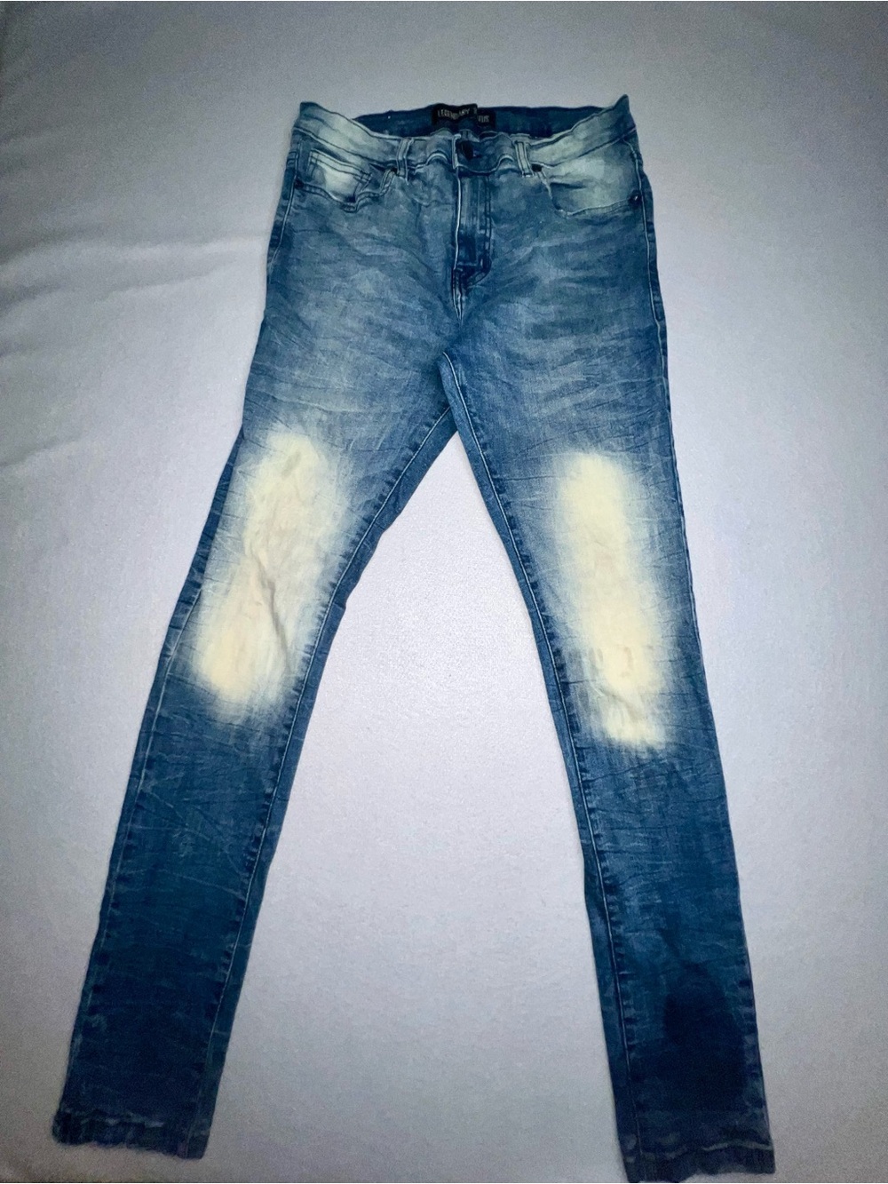 Legendary Status Women's Distressed Bleach-Spot Skinny Jeans Blue Size 18